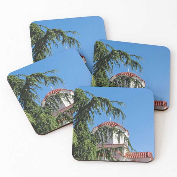 Item preview, Curved Evergreen Boughs Framing a Church Dome designed and sold by Georgia Mizuleva.
