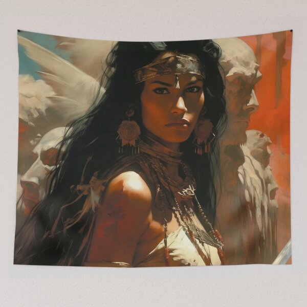 Item preview, Fantasy Woman Warrior Empowerment Portrait  designed and sold by BrandonArtWorld.