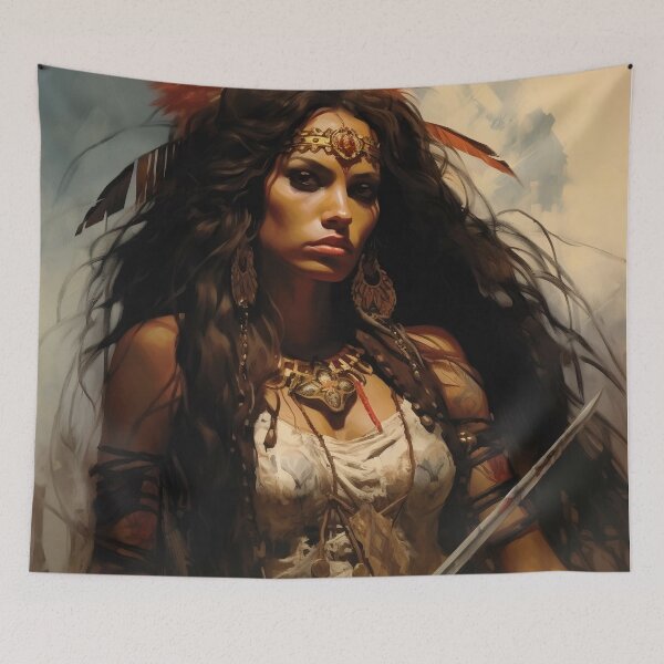 Item preview, Fantasy Woman Warrior Empowerment Portrait  designed and sold by BrandonArtWorld.