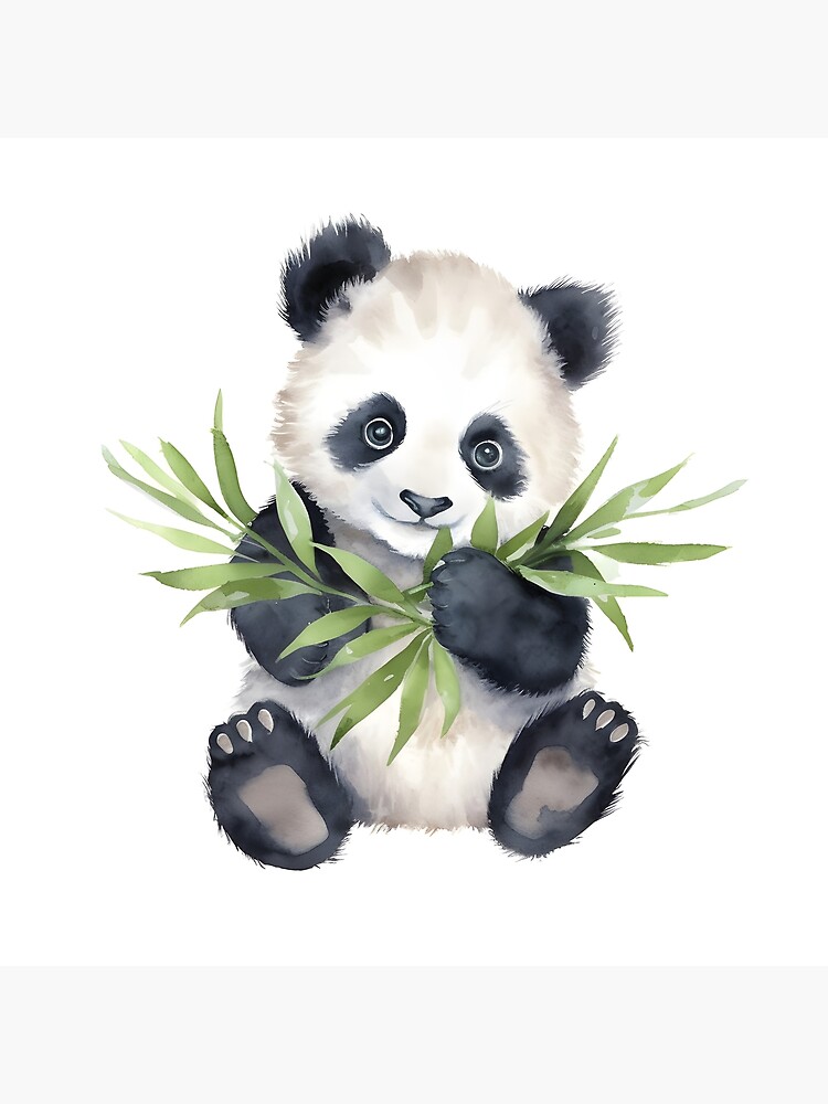 panda chino de acuarela