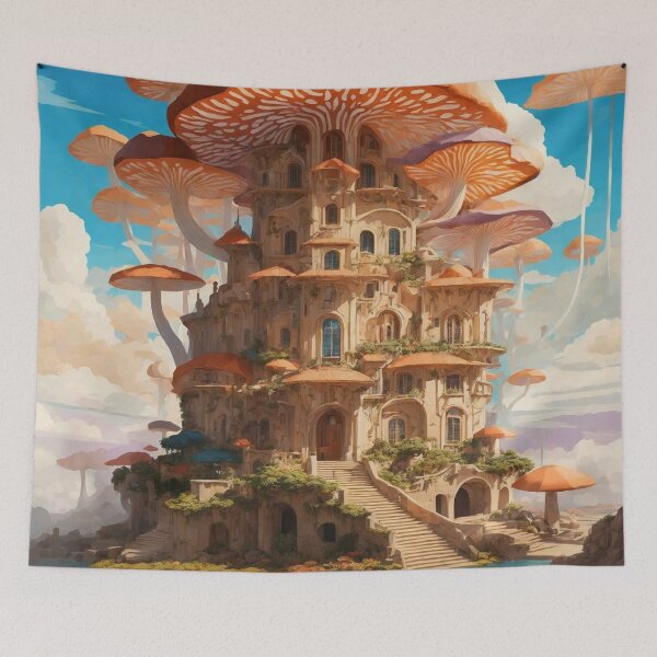Item preview, Enchanting Mushroom Castle: A Whimsical Fungal Fantasy 18 designed and sold by TheTechnoCanvas.