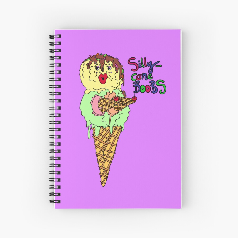 These silly cone boobs Spiral Notebook for Sale by MickeyLaLa