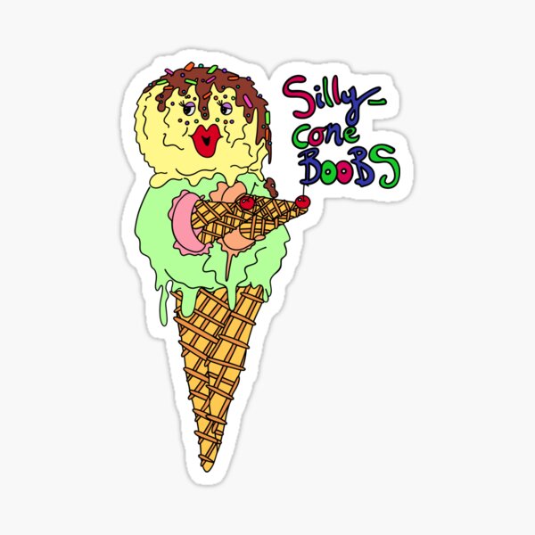 These silly cone boobs Sticker for Sale by MickeyLaLa