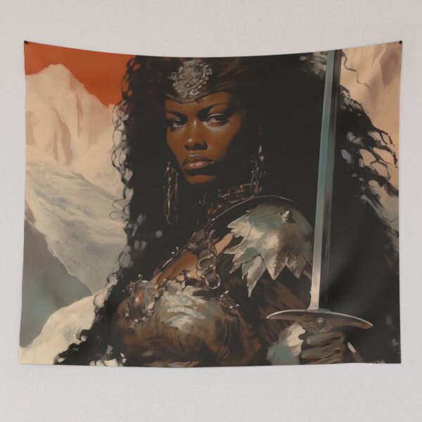 Item preview,  Fantasy Woman Warrior Empowerment Portrait  designed and sold by BrandonArtWorld.