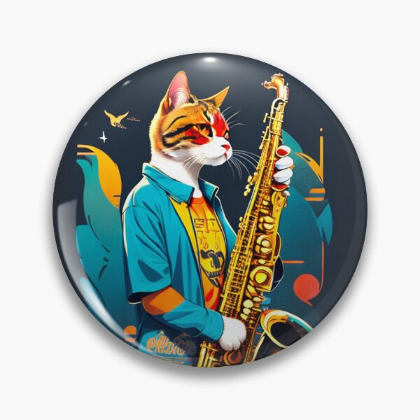 Item preview, Cat Playing Saxophone designed and sold by khachiche.