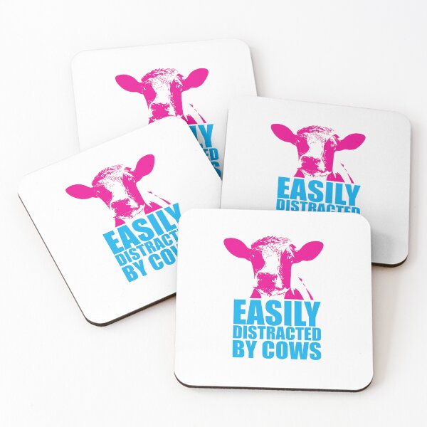 Item preview, Easily Distracted By Cows - PINK & BLUE designed and sold by SorryFrog.