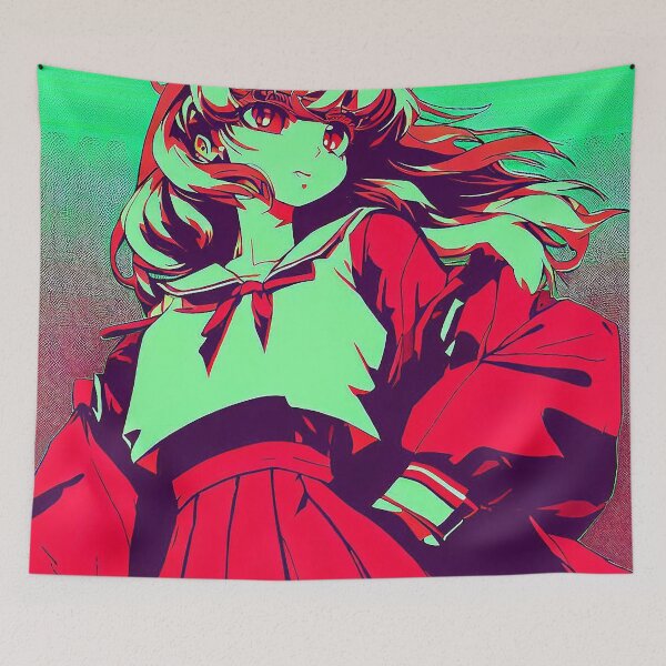 Item preview, Red Green Synthwave Anime girl  designed and sold by RenoMelino.
