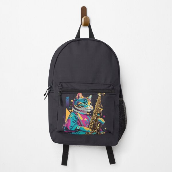 Item preview, Colorful Cat Playing Saxophone designed and sold by khachiche.
