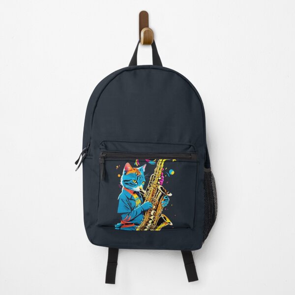 Item preview, Colorful Cat Playing Saxophone designed and sold by khachiche.