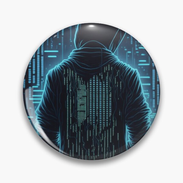 Item preview, hacker silhouette with glowing code lines designed and sold by 24gap.