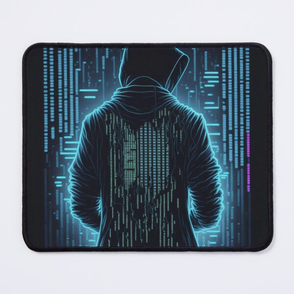 Item preview, hacker silhouette with glowing code lines designed and sold by 24gap.
