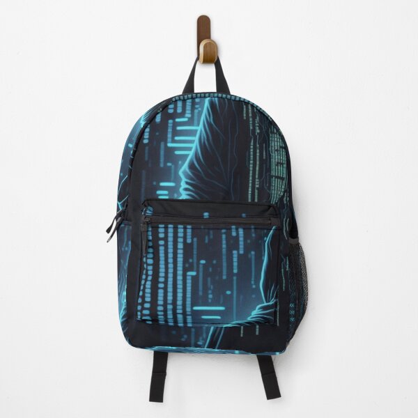 Item preview, hacker silhouette with glowing code lines designed and sold by 24gap.