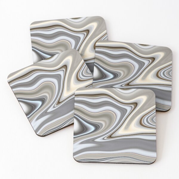 Item preview, Silver liquid paint marble pattern designed and sold by 1Celery.