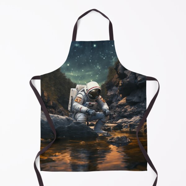 Item preview, astronaut fishing in a rocky river 4 designed and sold by bridgettmatz.