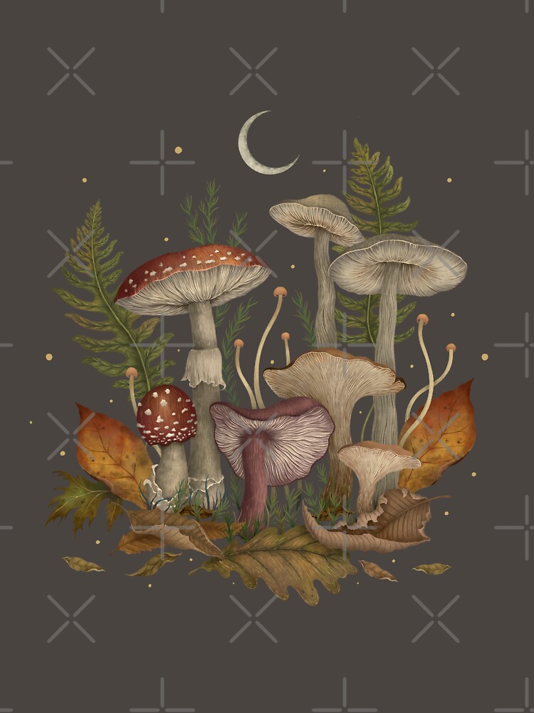 Thumbnail 7 of 7, Classic T-Shirt, Autumn Mushrooms designed and sold by episodicDrawing.