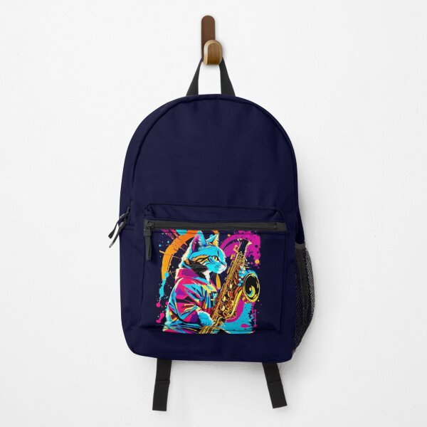 Item preview, Colorful Cat Playing Saxophone designed and sold by khachiche.
