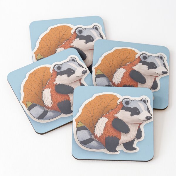 Item preview, Friendly badger in autumn colors - sticker look designed and sold by KCpixl.