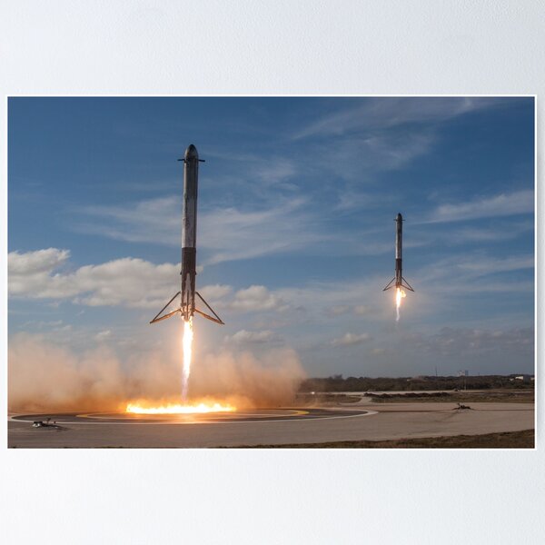 SpaceX Falcon Heavy Boosters Landing (8K resolution) Poster
