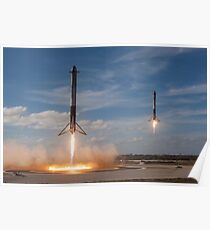 SpaceX Falcon Heavy Boosters Landing (8K resolution) Poster