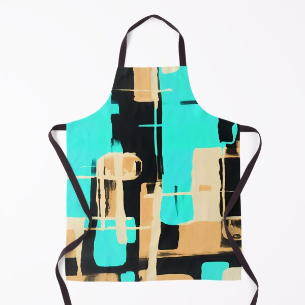 Item preview, Aqua Gold Geometric Square Pattern designed and sold by deniselynnimage.