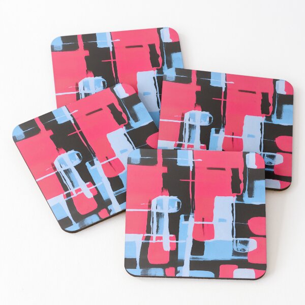 Item preview, Blue Pink Geometric Square Pattern designed and sold by deniselynnimage.