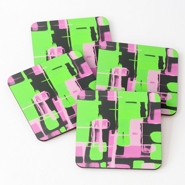 Item preview, Pink Green Geometric Square Pattern designed and sold by deniselynnimage.