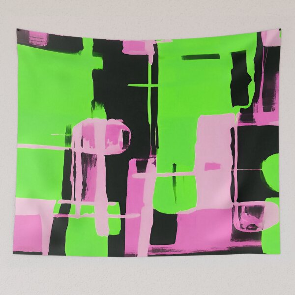 Item preview, Pink Green Geometric Square Pattern designed and sold by deniselynnimage.