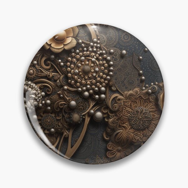 Item preview, Textural Symphony: An Artistic Fusion Pin of Intricate and Beautiful Textures designed and sold by ArtRevisualised.