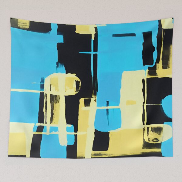 Item preview, Sky Blue and Yellow Geometric Square Pattern  designed and sold by deniselynnimage.