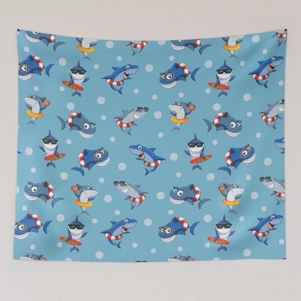 Item preview, Funny Sharks in the Blue Ocean designed and sold by Pavnud.