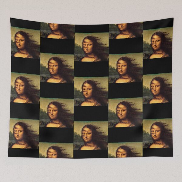 Item preview, Funny Mona Lisa wind in hair designed and sold by nobadenergym.