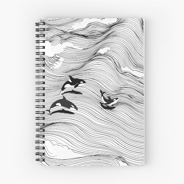 Item preview, Orca waves Line Art designed and sold by SurfolioPrints.