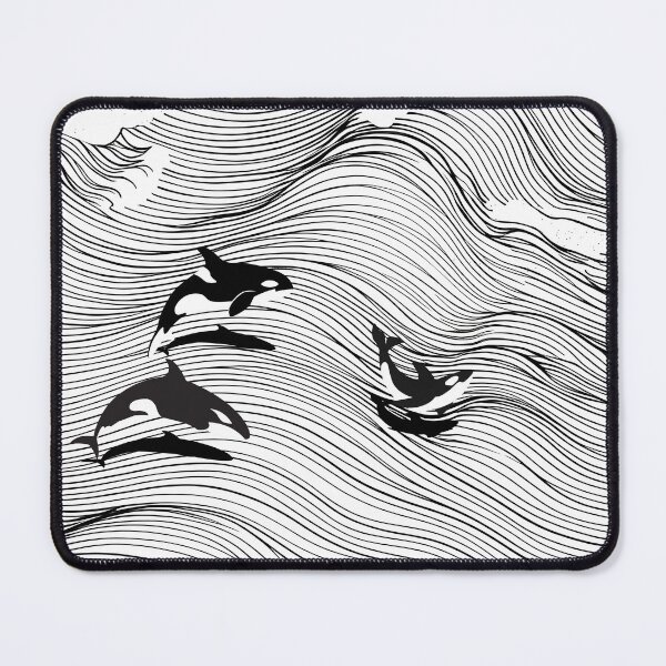 Item preview, Orca waves Line Art designed and sold by SurfolioPrints.