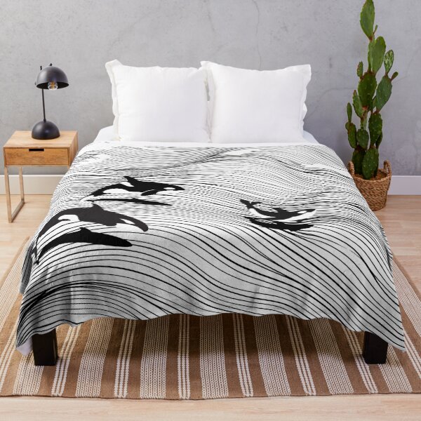 Item preview, Orca waves Line Art designed and sold by SurfolioPrints.