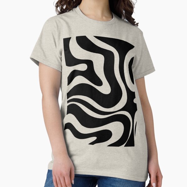 Item preview, Retro Modern Liquid Swirl Abstract Pattern Square in Black and White designed and sold by kierkegaard.