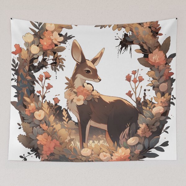 Item preview, Beautiful Deer In Flora | International Hug A Deer Day designed and sold by StickeryPickery.