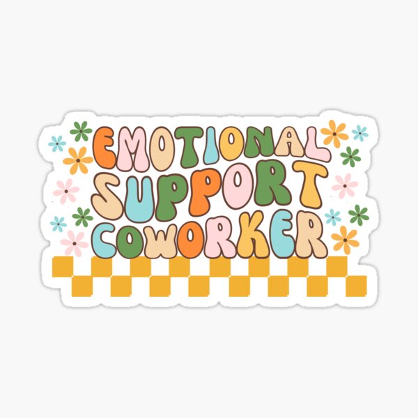 Emotional Support Coworker Retro Sticker for Sale by SunfullyYours