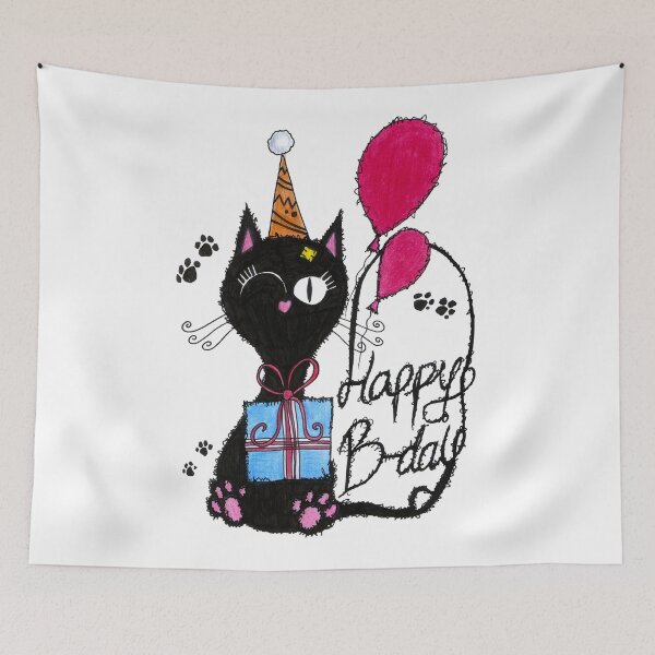 Item preview, Happy Birthday Cute Cat Design Cat Lady designed and sold by HighArtDesigns.