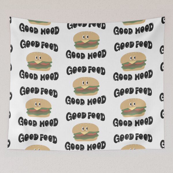 Item preview, good food good mood - funny quote designed and sold by TNwandesignart.