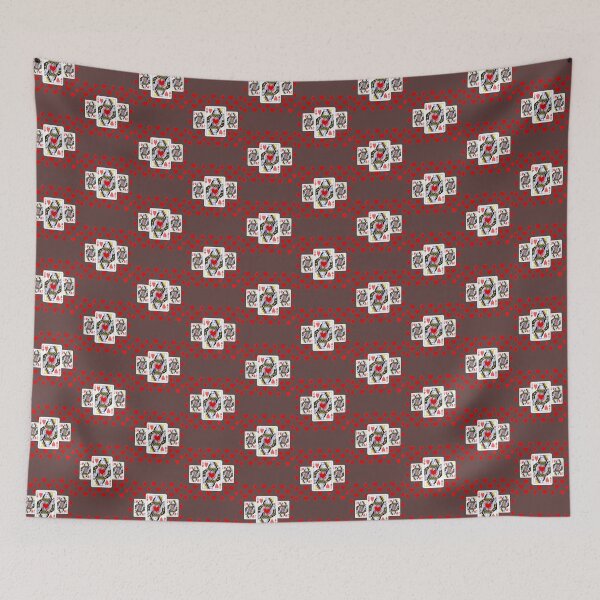 Item preview, RED QUEEN OF HEARTS ON BLACK PATTERN ART91png designed and sold by Boutedesigns.