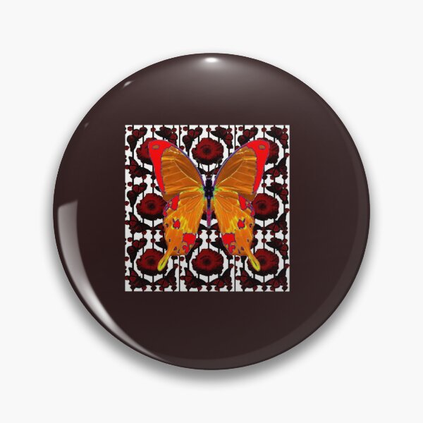 Item preview, REDORANGE SWALLOW TAIL BUTTERFLY ON DARK POPPY PATTERNS120png designed and sold by Boutedesigns.