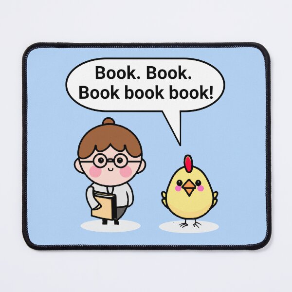 Item preview, "A chicken walked into a library" joke designed and sold by DistinctDesignz.