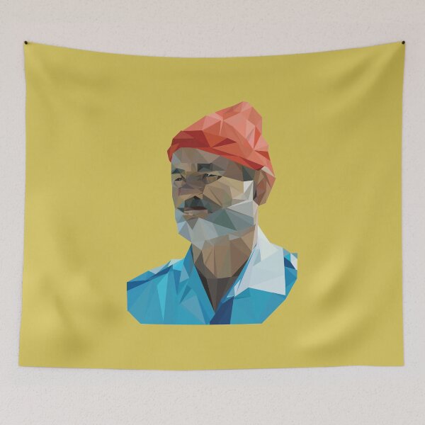 Artikelvorschau, Das Leben Aquatic mit Steve Zissou geometrisches niedriges Polyporträt - Bill Murray entworfen und verkauft von SydneyKoffler.
