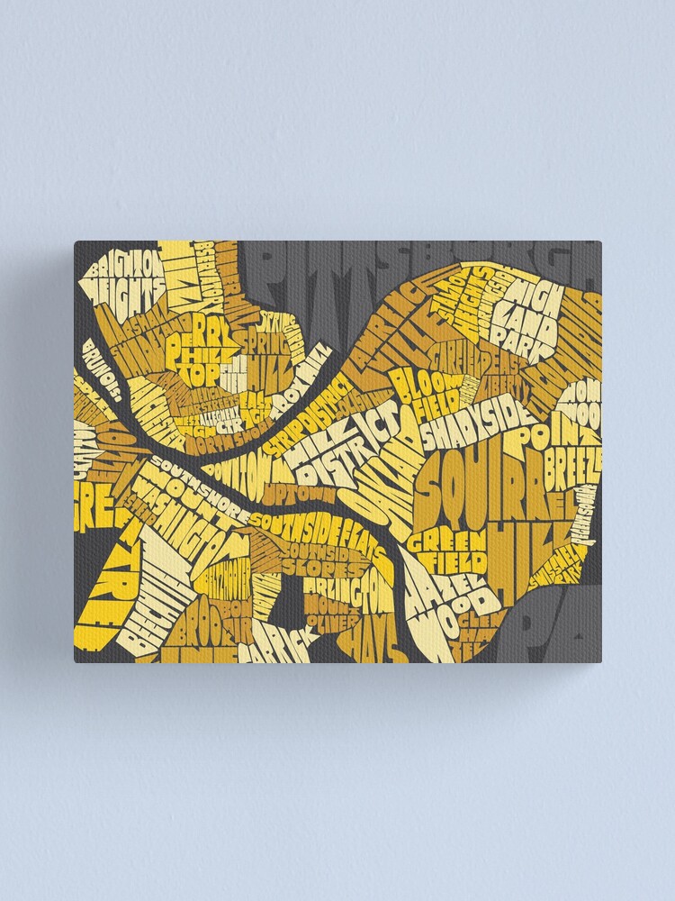 Alternate view of Pittsburgh Neighborhood Map Canvas Print