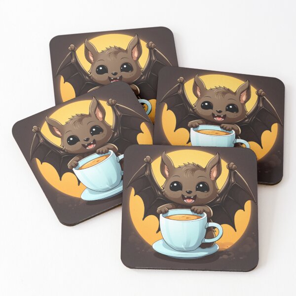 Item preview, Bat with coffee mug  designed and sold by MixedModernArt.