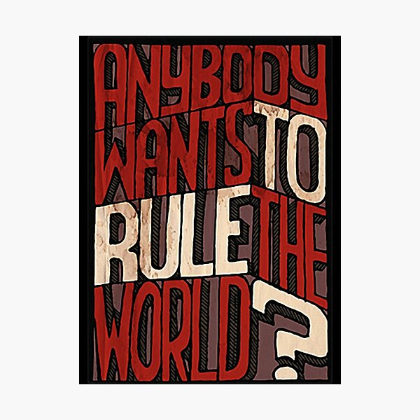  Everybody Wants to Rule The World Song Lyric Vintage Quote  Print : Office Products