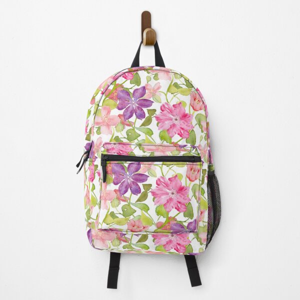Item preview, Clematis flowers watercolour pattern designed and sold by RSHarts.