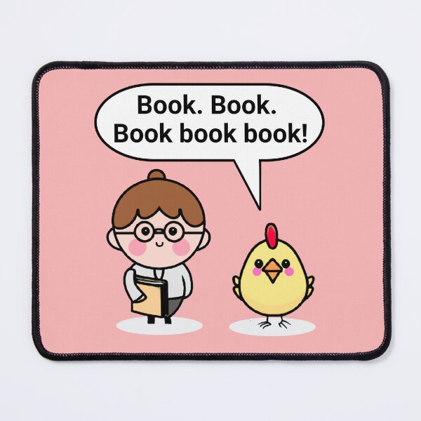 Item preview, "A chicken walked into a library" joke designed and sold by DistinctDesignz.