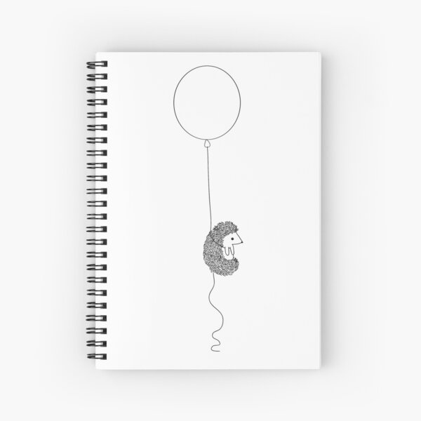 Hedgehog and Balloon Spiral Notebook