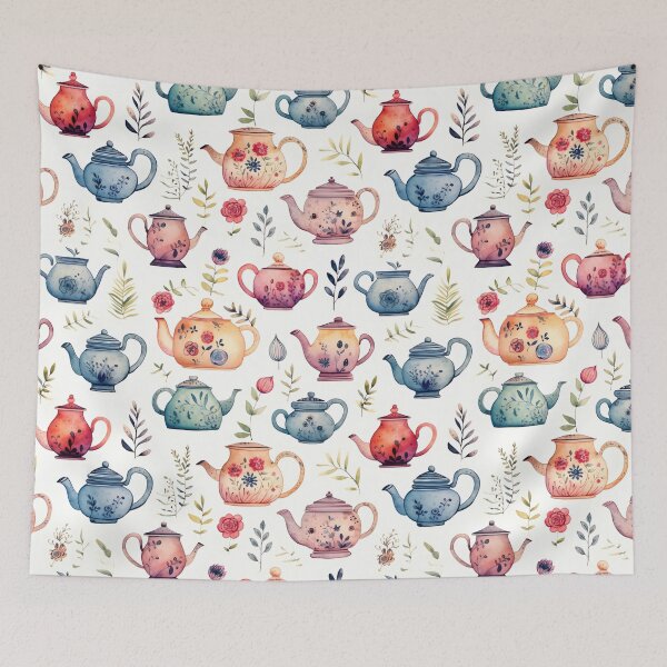 Item preview, Whimsical Watercolor Teapots No.1 designed and sold by Marvel Selke.